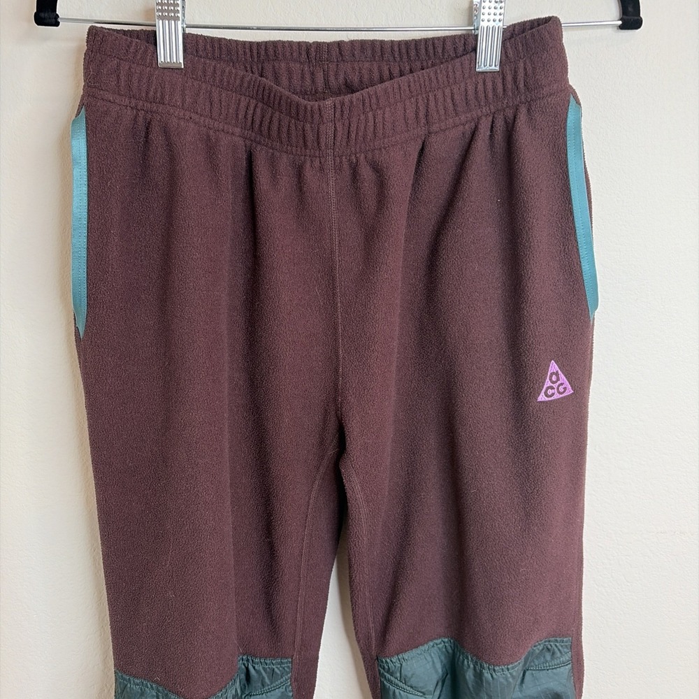 Nike ACG Polartec Wolf Tree Youth XL Pants Maroon Teal Outdoor Knee Patch - Picture 5 of 14